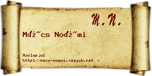 Mács Noémi névjegykártya